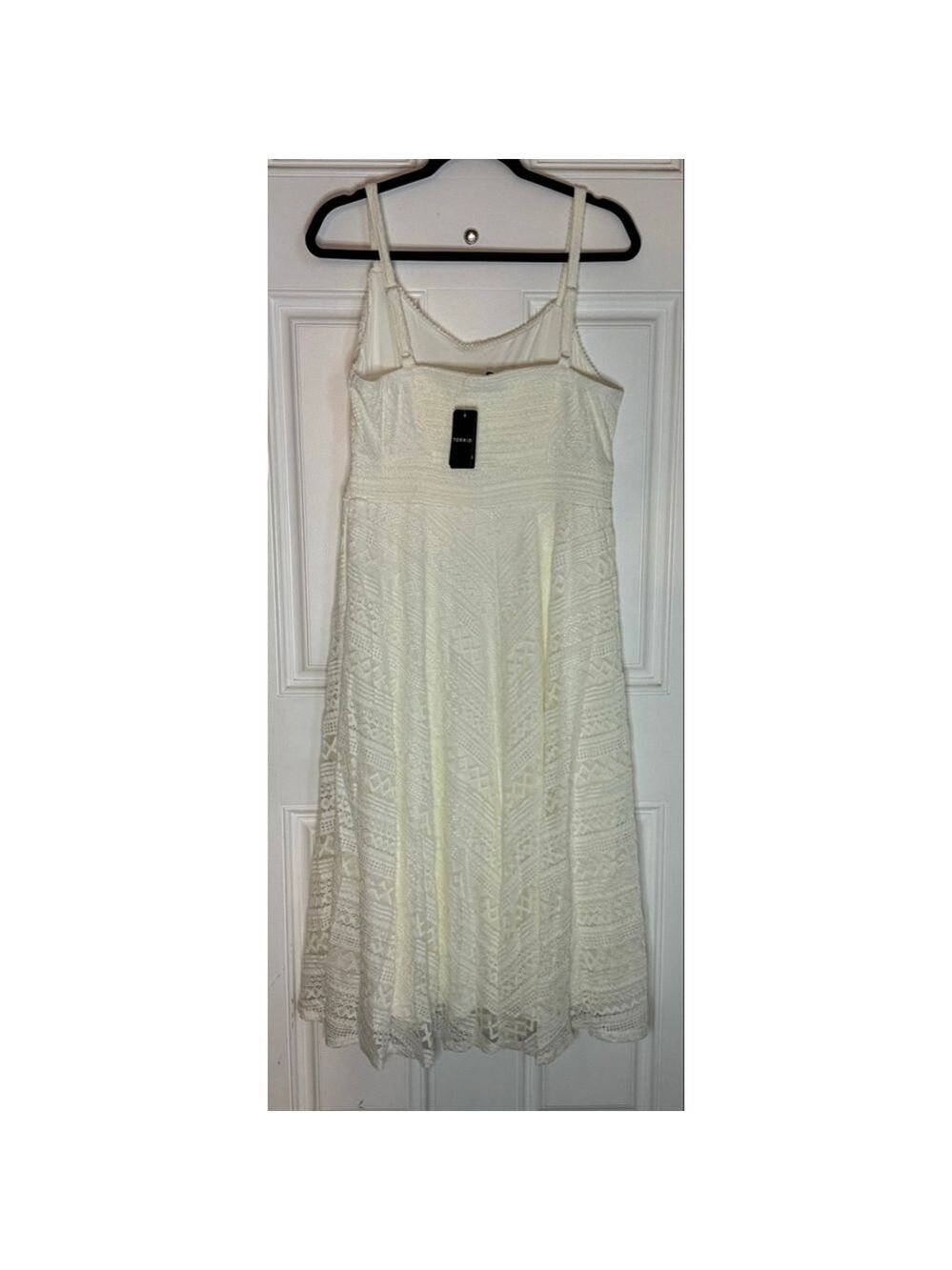 Women's Torrid Plus Size 0X White Midi Lace Skater Dress - Picture 8 of 11
